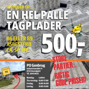 B6 eller B9 tagplader